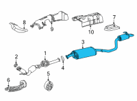 OEM 2022 Toyota Highlander Muffler & Pipe Diagram - 17430-F0300