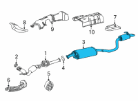 OEM 2021 Toyota Highlander Muffler & Pipe Diagram - 17430-F0300