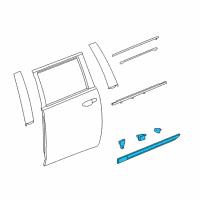 OEM 2017 Cadillac Escalade ESV Body Side Molding Diagram - 23264124