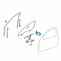 OEM 1997 Honda Civic Motor Set, Left Front Door Regulator Diagram - 04727-S00-A00
