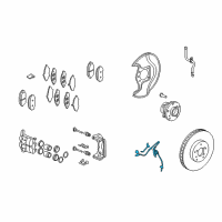 OEM Honda Pilot Sensor Assembly, Left Front Diagram - 57455-STX-A01