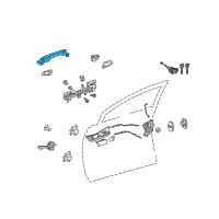 OEM 2011 Lexus RX450h Front Door Outside Handle Assembly, Right Diagram - 69210-0E010-E0