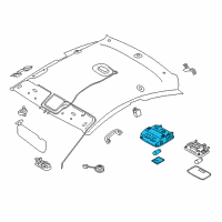 OEM Hyundai Elantra Coupe Overhead Console Lamp Assembly Diagram - 92800-3X000-TX