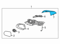 OEM 2022 Hyundai Ioniq 5 SCALP-O/S RR VIEW MIRROR, LH Diagram - 87616-GI000