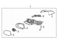 OEM Hyundai Ioniq 5 MIRROR ASSY-OUTSIDE RR VIEW, RH Diagram - 87620-GI180