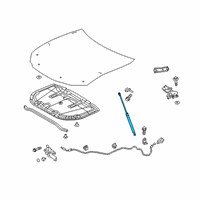 OEM 2021 Lexus ES300h Hood Support Assembly Diagram - 53440-0W430