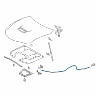 OEM Lexus RC200t Cable Assembly, Hood Lock Diagram - 53630-24140