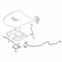 OEM Lexus RC300 Cable Assembly, Hood Lock Diagram - 53630-24140