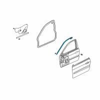 OEM 2002 Acura CL Sub-Seal, Left Front Door Diagram - 72365-S3M-A01