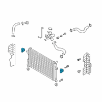 OEM Hyundai Veloster Bracket Assembly-Radiator Mounting, Upper Diagram - 25333-F2000