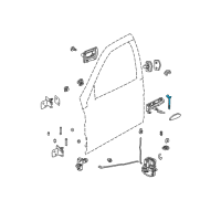 OEM Saturn LW2 Rod Asm, Front Side Door Outside Handle Diagram - 22676077