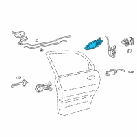 OEM 2004 Hyundai XG350 Rear Exterior Door Handle Assembly, Left Diagram - 83650-39000