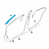 OEM 2019 Nissan Versa Garnish Assy-Front Pillar, RH Diagram - 76911-3BA0A