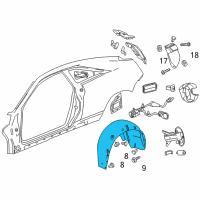 OEM 2015 Cadillac CTS Wheelhouse Liner Diagram - 22864260