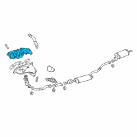 OEM 1999 Lexus RX300 Exhaust Manifold Sub-Assembly, Right Diagram - 17104-20020