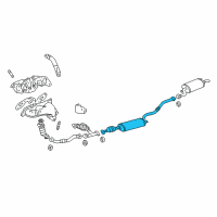 OEM 2000 Lexus RX300 Exhaust Center Pipe Assembly Diagram - 17420-20130