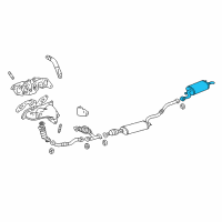 OEM 1999 Lexus RX300 Exhaust Tail Pipe Assembly Diagram - 17440-20110