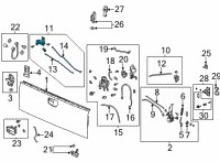 OEM 2022 Honda Ridgeline Lock, Drvier Side Tailgate Diagram - 74851-T6Z-A11