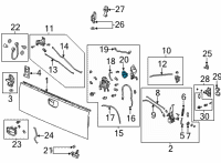 OEM 2021 Honda Ridgeline Actuator Assembly Diagram - 74876-T6Z-A02