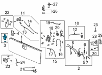 OEM 2022 Honda Ridgeline Hinge Complete, L Tail Gate Diagram - 68750-T6Z-A03