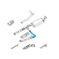 OEM 2009 Nissan Titan Exhaust Tube Assembly, Center Diagram - 20030-ZE00B