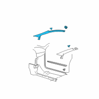 OEM 1994 Chevrolet Camaro Molding Asm-Windshield Side Upper Garnish Diagram - 10246735