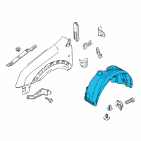 OEM 2011 Ford Transit Connect Fender Liner Diagram - 9T1Z-16103-A