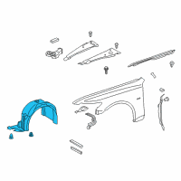 OEM Lexus LS460 Shield Sub-Assembly, Fender Diagram - 53805-50070