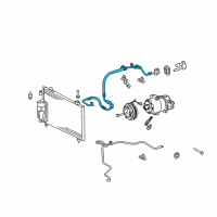 OEM 2006 Pontiac Vibe Compressor & Condenser Hose Diagram - 88973604