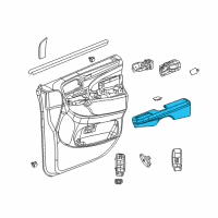 OEM Dodge Front Door Trim Armrest Diagram - 1UX62DX9AA