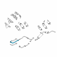 OEM 2000 Nissan Frontier Exhaust Tube Assembly, Front Diagram - 20010-7B401