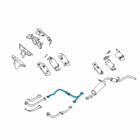 OEM 2001 Nissan Xterra Exhaust Tube Assembly, Center Diagram - 20030-7B400