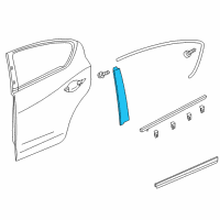 OEM Acura Garnish, Left Rear Door Sash Diagram - 72970-TX6-A01