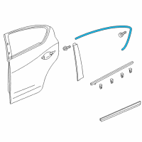 OEM 2015 Acura ILX Molding Assembly, Right Rear Door Sash Diagram - 72921-TX6-A01