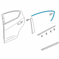 OEM 2021 Acura ILX Molding Assembly, Right Rear Door Sash Diagram - 72921-TX6-A01