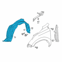 OEM Honda Fender Assembly, Left Front (Inner) Diagram - 74150-TLA-A00