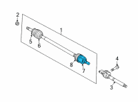 OEM Kia Seltos Joint Kit-Diff Side Diagram - 495L3Q5220