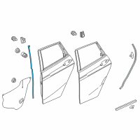 OEM 2016 Honda Fit Sub-Seal, R. RR. Door Center Diagram - 72825-T5A-013