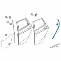 OEM Honda Fit Sub-Seal, L. RR. Door Diagram - 72864-T5R-A01