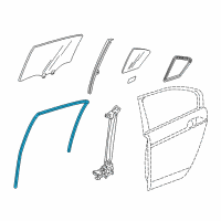 OEM Honda Accord Runchannel, Right Rear Door Diagram - 72735-T2F-A01