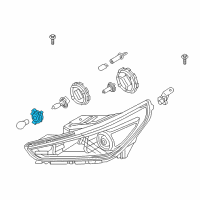 OEM Hyundai Elantra GT Front Turn Signal Lamp Holder Assembly Diagram - 92166-G2000