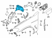 OEM 2022 BMW X4 Cover, Wheel Arch, Rear Section, Front Left Diagram - 51-71-7-394-815