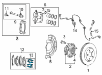 OEM 2022 Jeep Grand Wagoneer DISC BRAKE PAD Diagram - 68545609AA