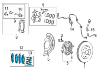 OEM 2022 Ram 1500 Front Disc Brake Diagram - 68520814AC