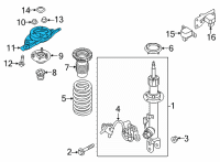 OEM 2016 Hyundai Genesis Bracket-Shock Absorber, RH Diagram - 54641-B1500