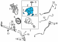 OEM 2015 GMC Sierra 2500 HD Power Steering Pump Reservoir Diagram - 19209150
