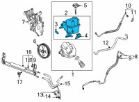 OEM 2021 GMC Sierra 2500 HD Power Steering Pump Reservoir Diagram - 19209150