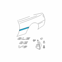 OEM 2000 Toyota Solara Body Side Molding Diagram - 75651-06020-D0