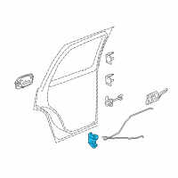 OEM GMC Sierra 3500 Rear Side Door Latch Assembly Diagram - 15110648