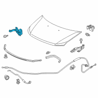 OEM 2017 Honda Odyssey Lock Assembly, Hood Diagram - 74120-TK8-505